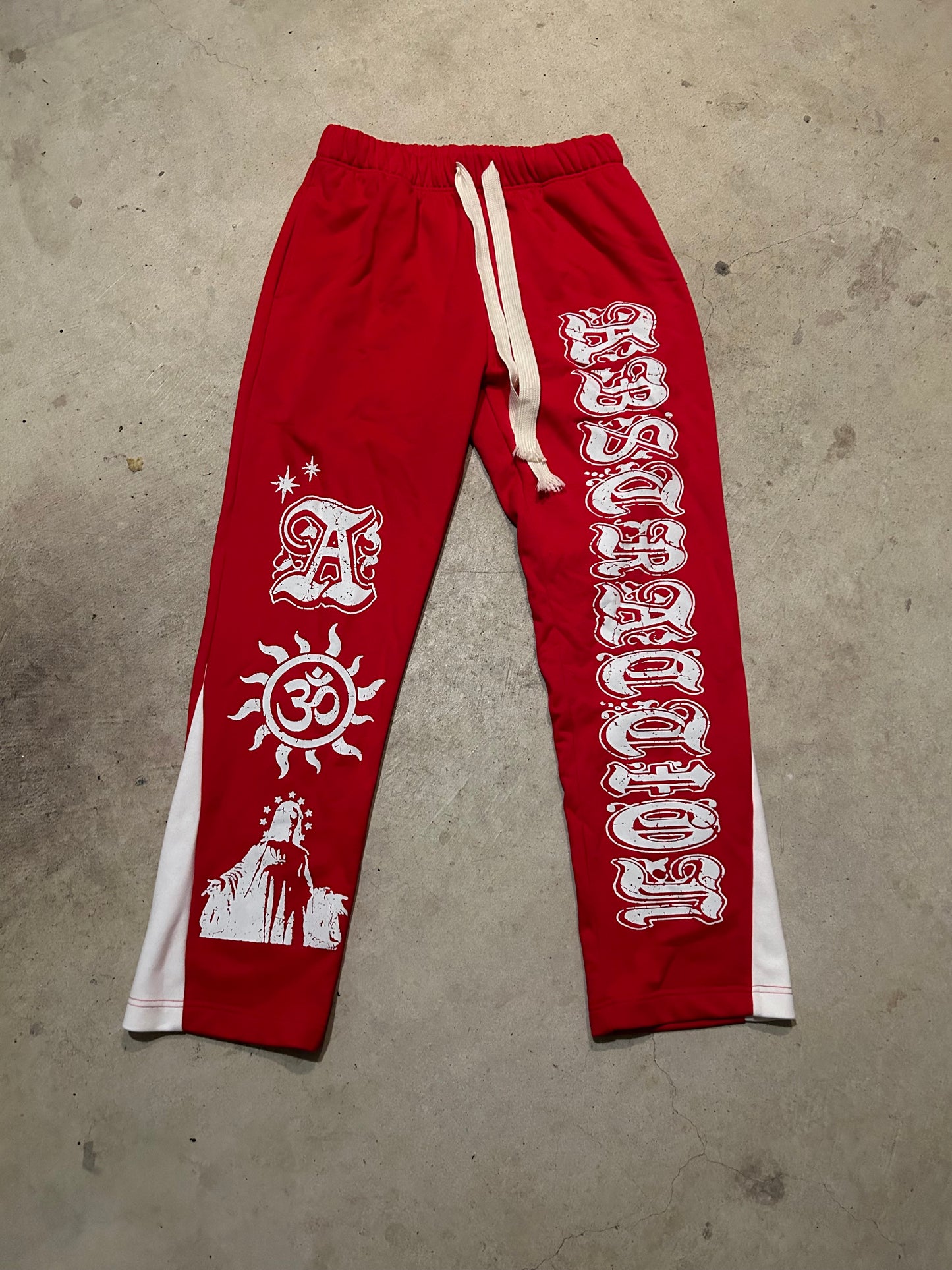 Red Flared Sweatpants