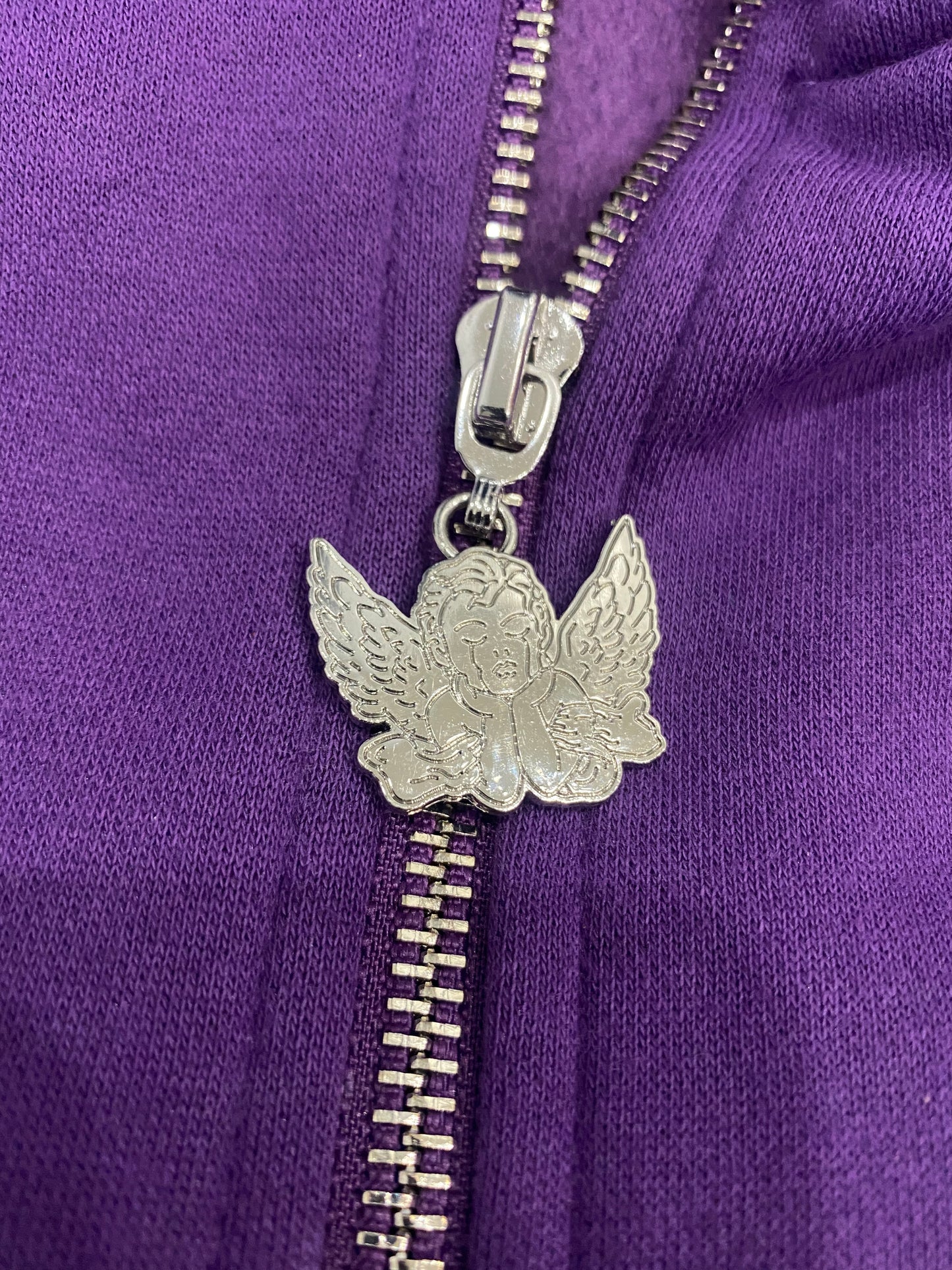 Purple Rhinestone Zip Up