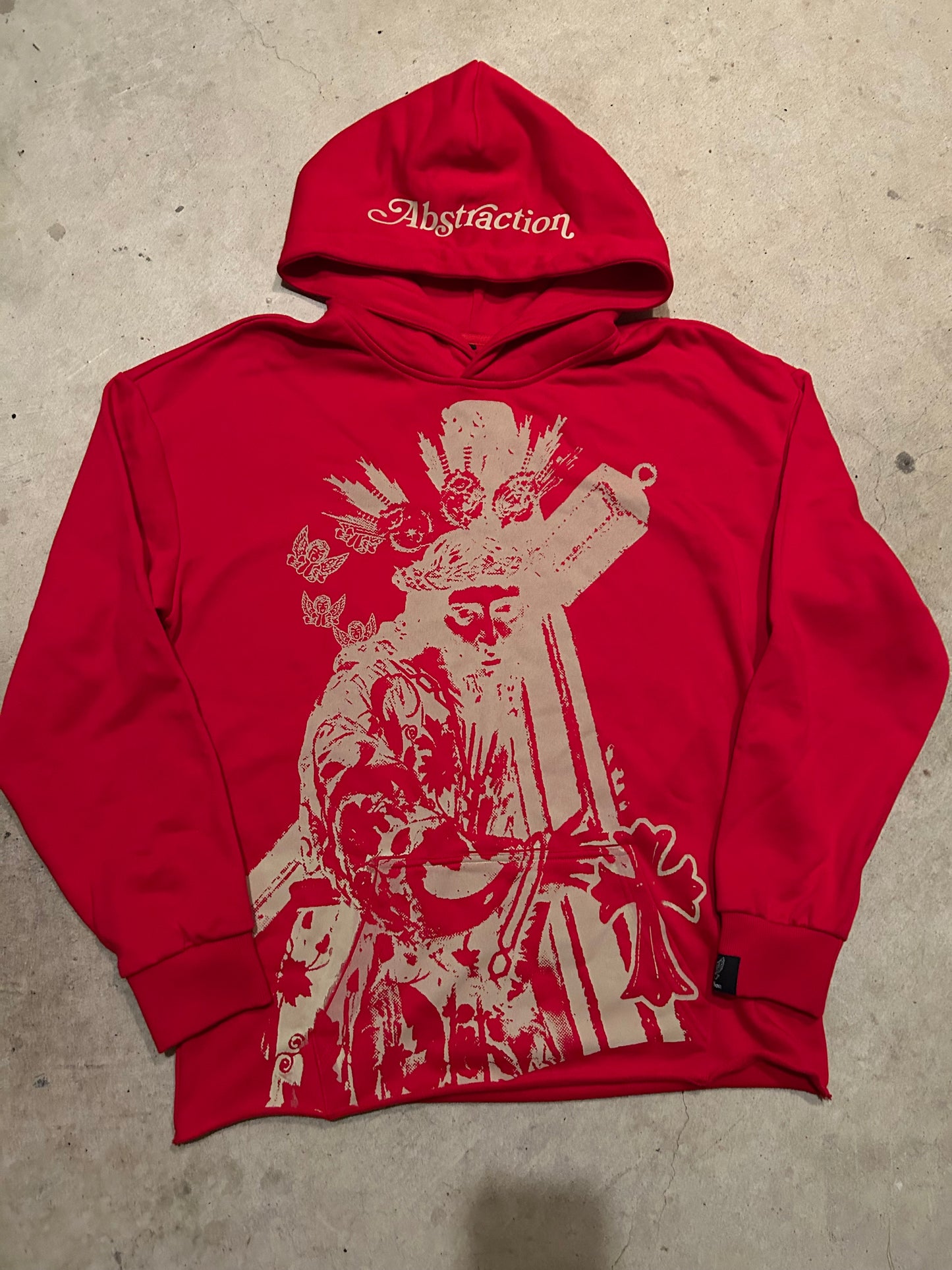 Crucifix Hoodie in Red