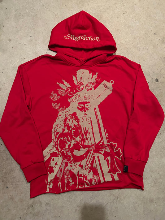 Crucifix Hoodie in Red